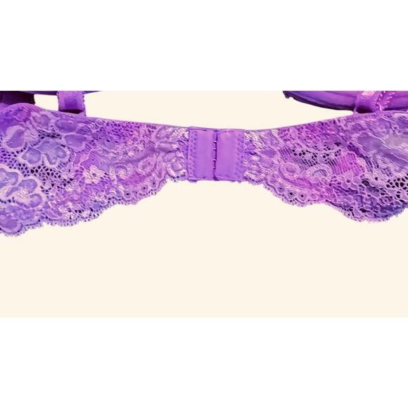 Victoria's Secret Bra 38D Dream Angel Lined Demi Purple Lace Adjustable Strap - Picture 4 of 6